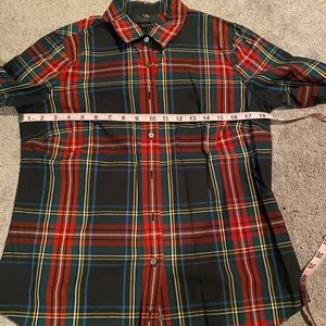 JCREW EUC TARTAN “perfect” button down BLOUSE. Size 8